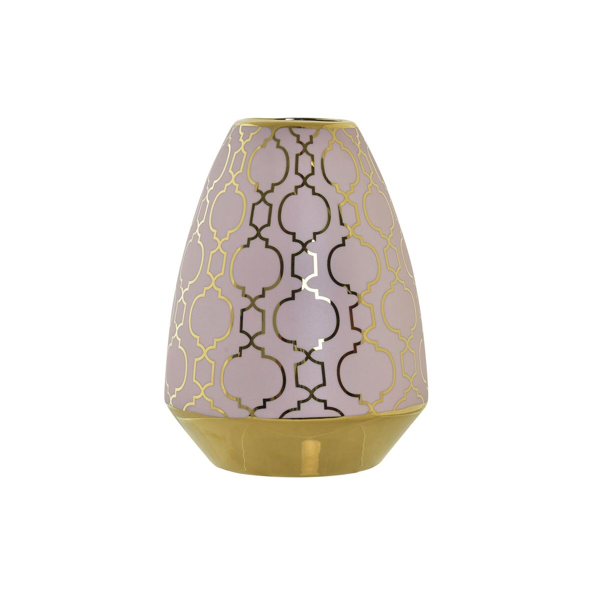 DKD Home Decor - Vaso DKD Home Decor Porcelana Cor de Rosa Dourado Oriental (18 x 18 x 24 cm)