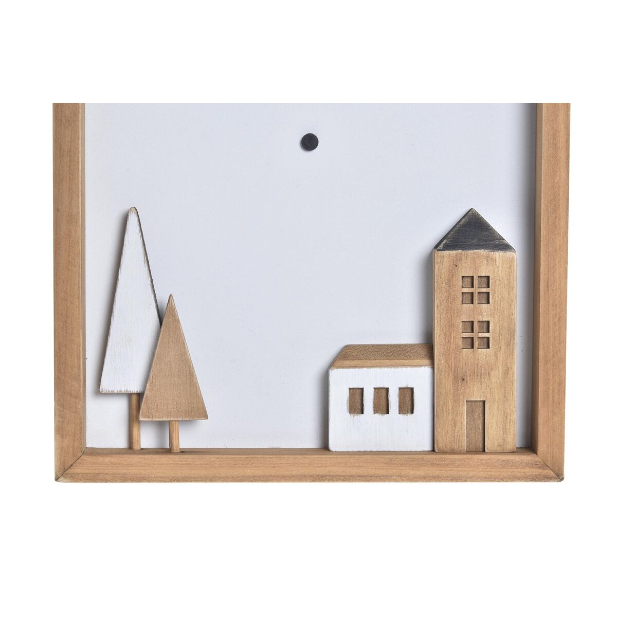 imagem de Relógio de Parede DKD Home Decor Branco Castanho Madeira Casas Urbana 20 x 4 x 30 cm3