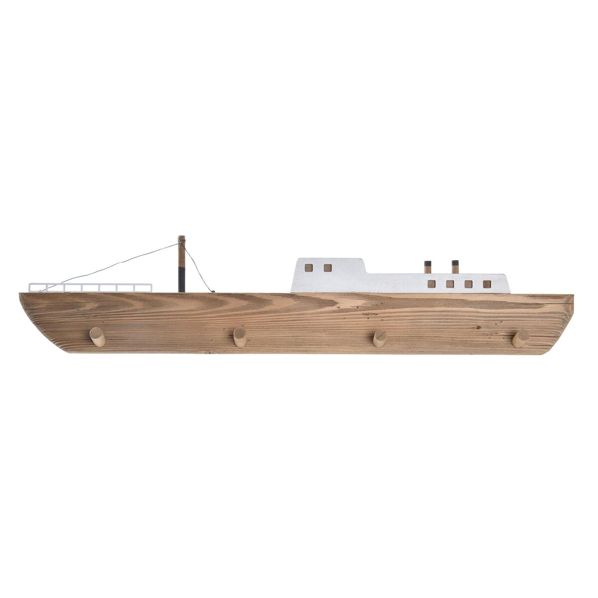 DKD Home Decor - Bengaleiro de parede DKD Home Decor 91 x 8,5 x 20 cm Natural Madeira Barco