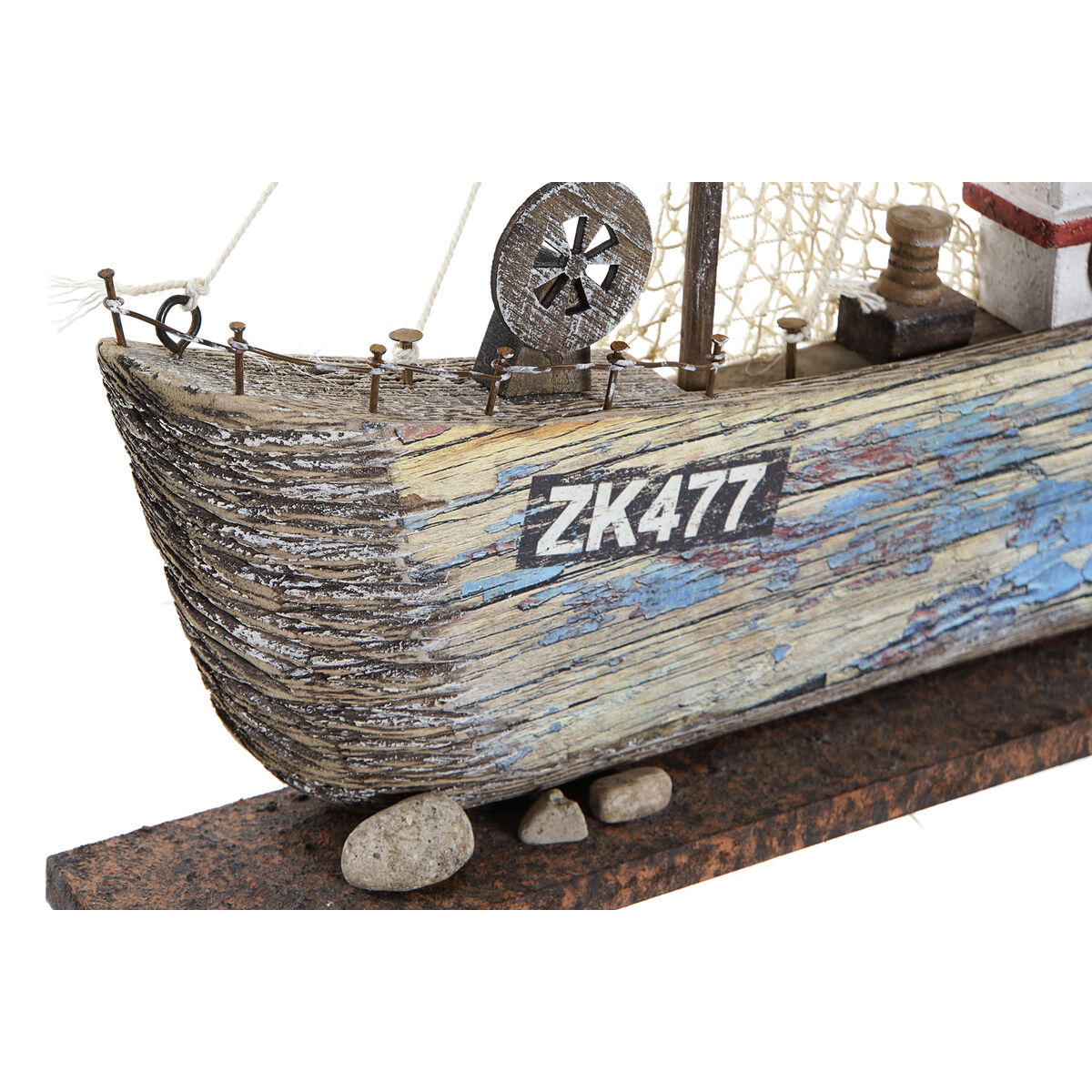 imagem de Figura Decorativa DKD Home Decor Azul Branco Barco 40 x 5 x 24 cm2