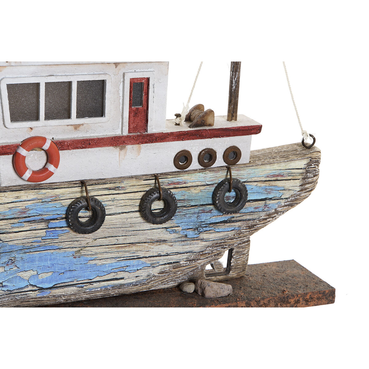 imagem de Figura Decorativa DKD Home Decor Azul Branco Barco 40 x 5 x 24 cm3