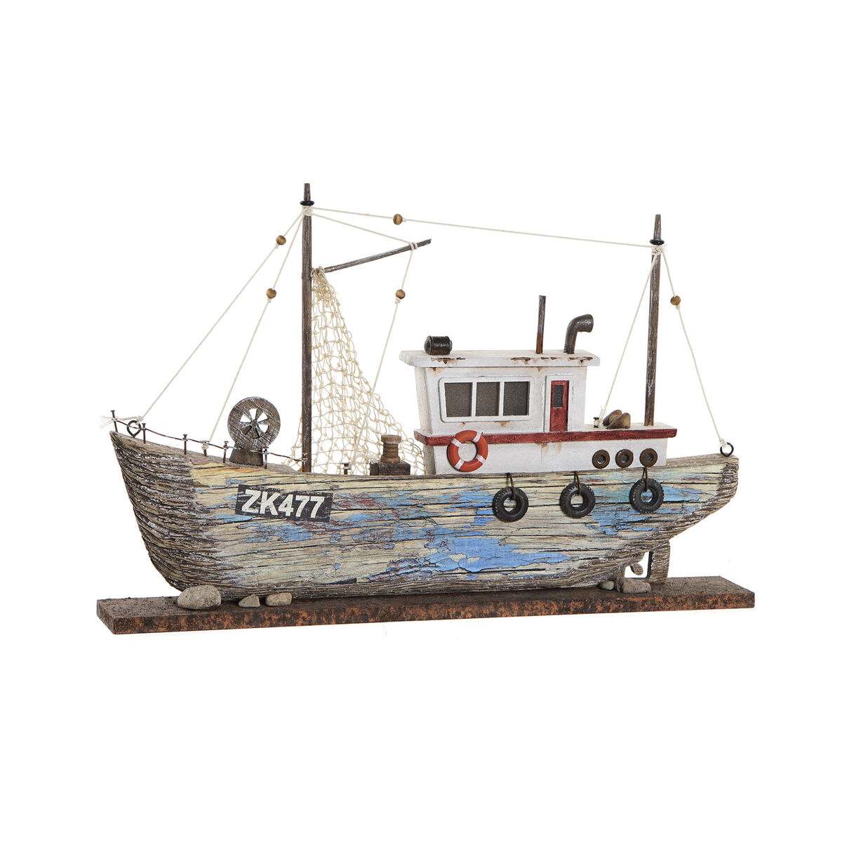 DKD Home Decor - Figura Decorativa DKD Home Decor Azul Branco Barco 40 x 5 x 24 cm