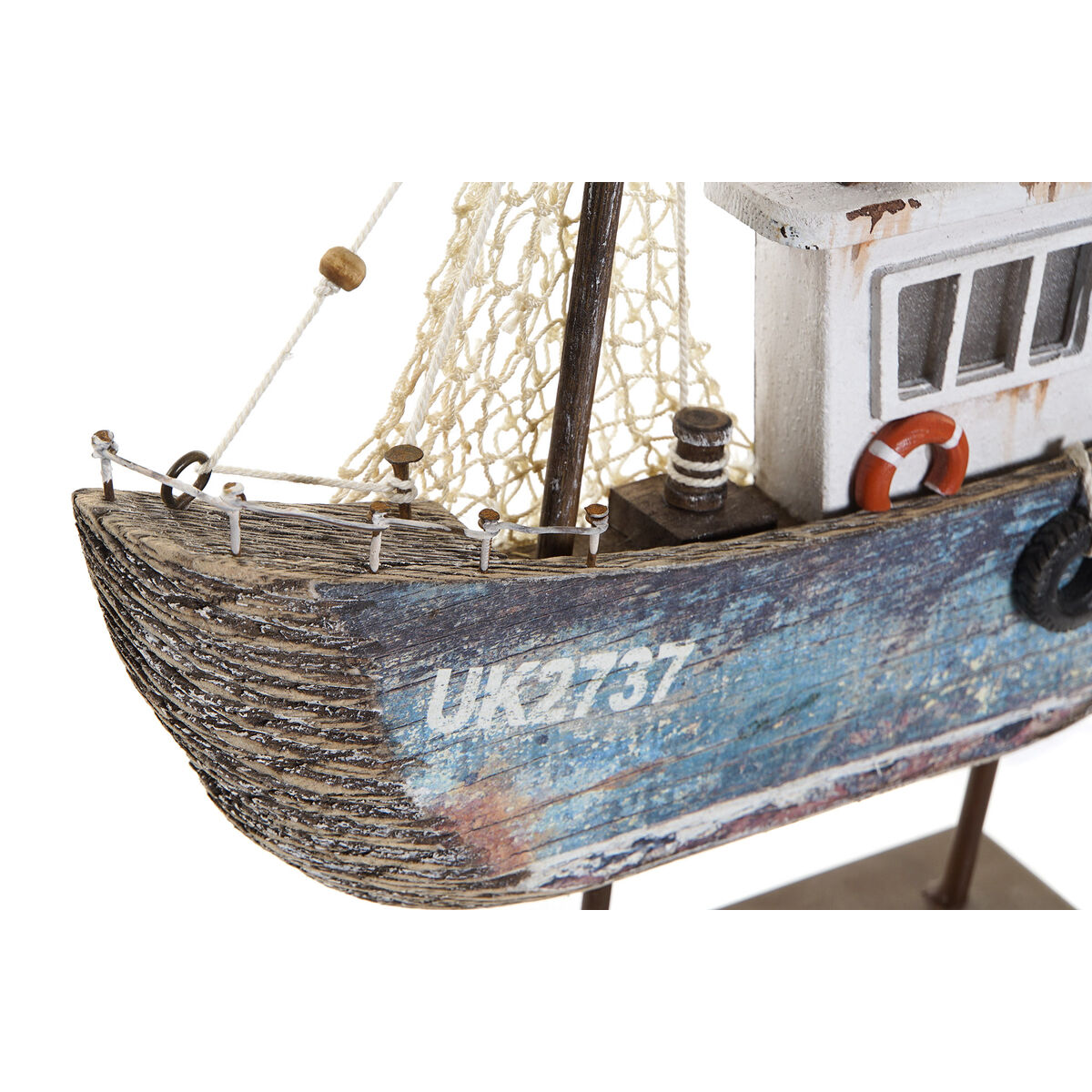 imagem de Figura Decorativa DKD Home Decor Azul Branco Barco 25 x 4 x 24 cm2