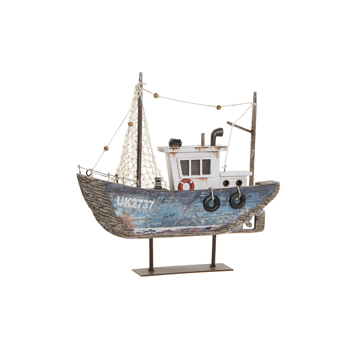 imagem de Figura Decorativa DKD Home Decor Azul Branco Barco 25 x 4 x 24 cm1