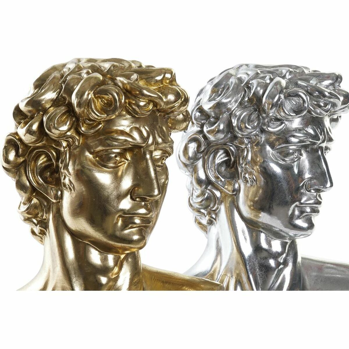 imagem de Figura Decorativa DKD Home Decor 24,5 x 17,5 x 36 cm Prateado Dourado Busto Neoclássico (2 Unidades)2