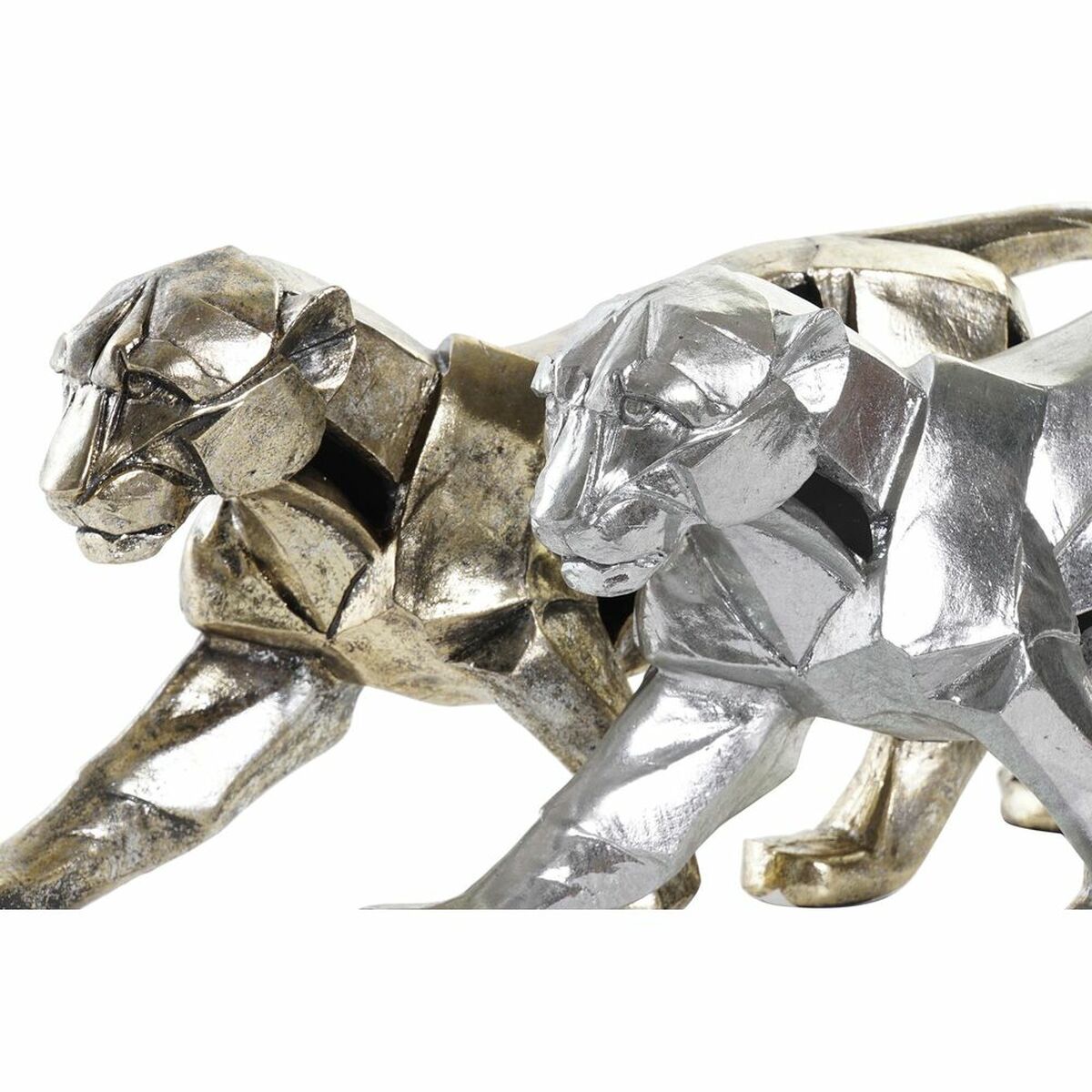 imagem de Figura Decorativa DKD Home Decor 46,5 x 10 x 18 cm Prateado Dourado Pantera (2 Unidades)3