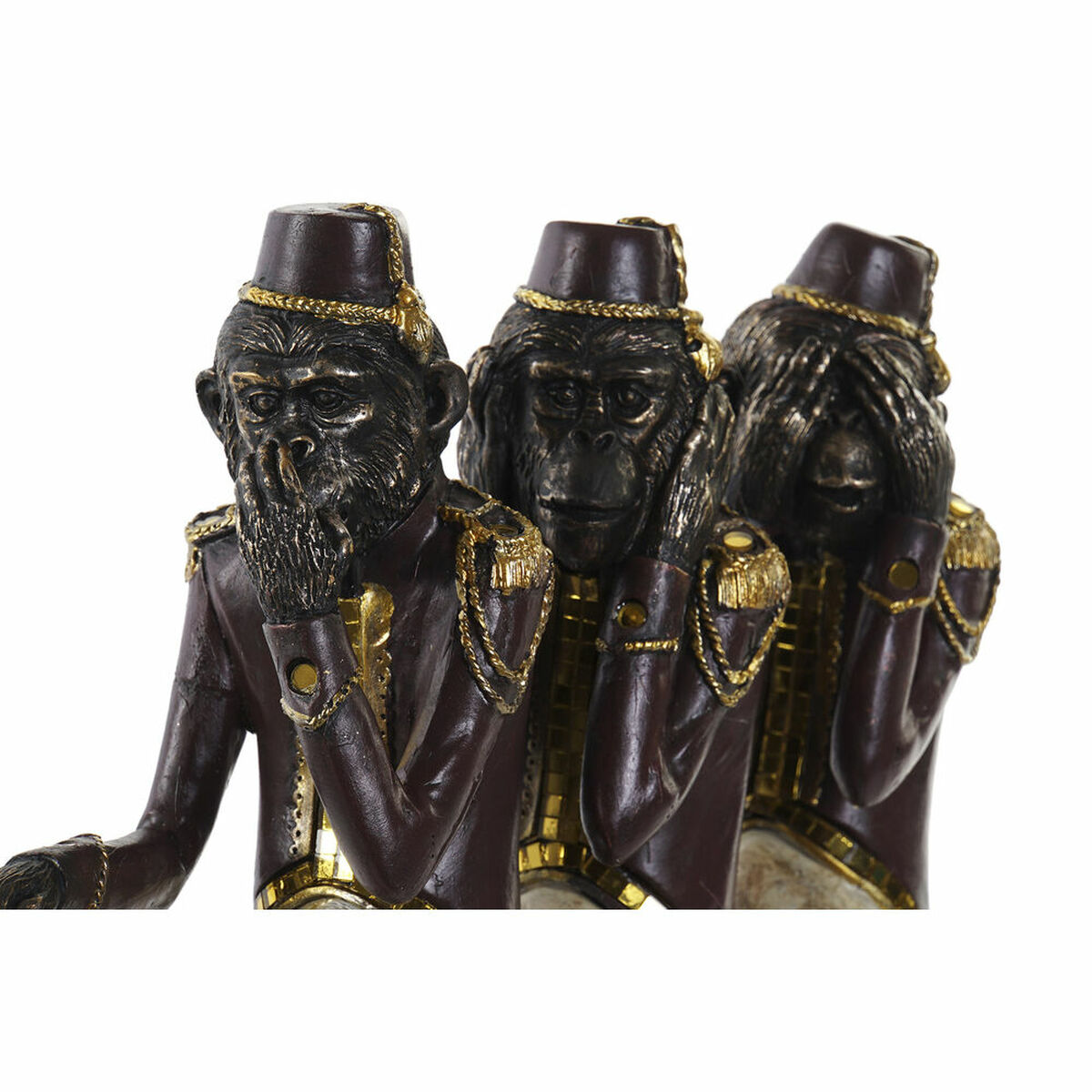 imagem de Figura Decorativa DKD Home Decor Macaco Triciclo Preto Dourado Metal Resina Colonial (40 x 9 x 31 cm)2