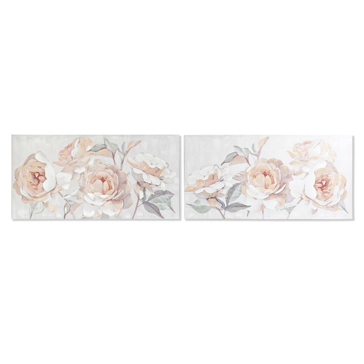 DKD Home Decor - Pintura DKD Home Decor 120 x 3 x 60 cm Bloemen Shabby Chic (2 Unidades)