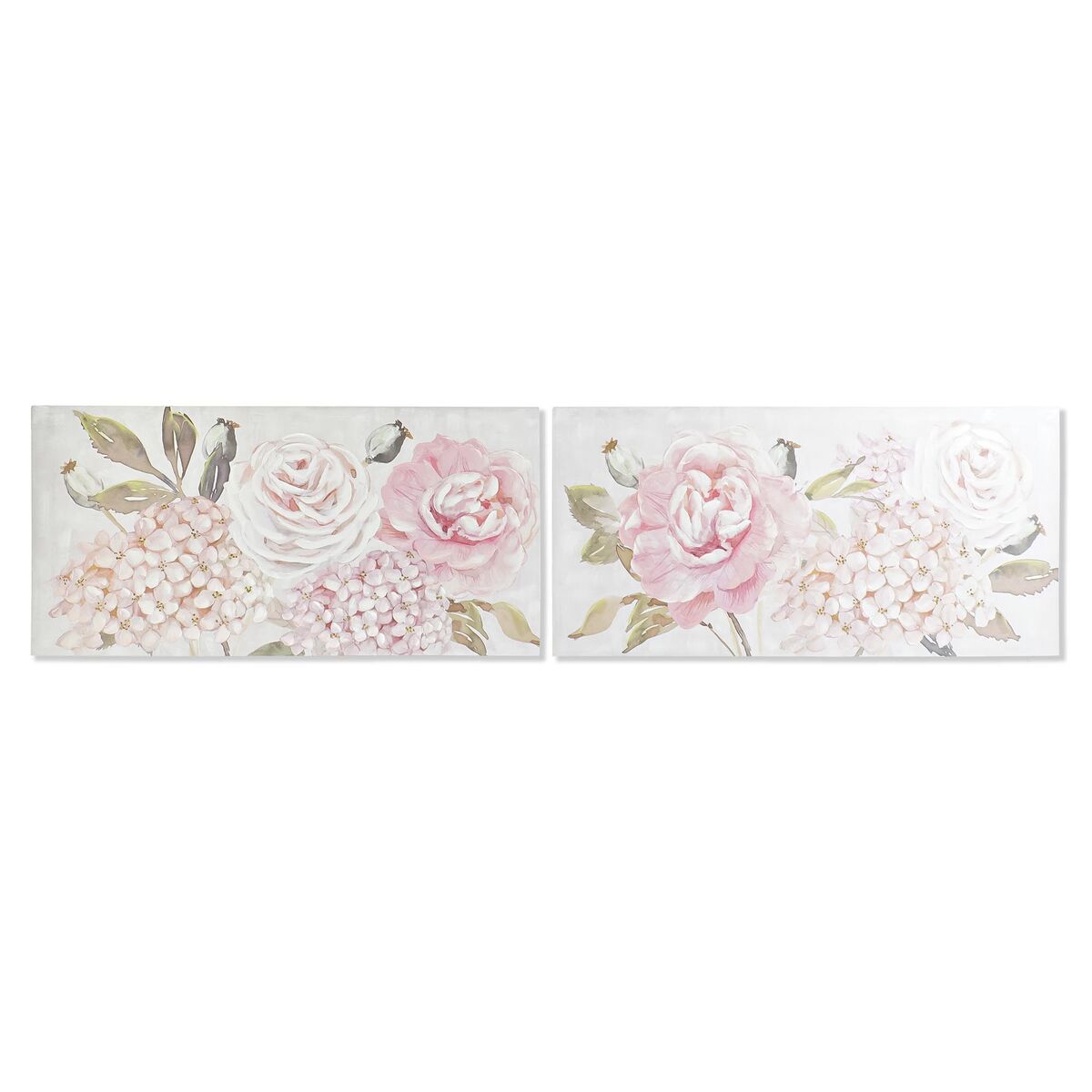 DKD Home Decor - Pintura DKD Home Decor 120 x 3 x 60 cm Bloemen Shabby Chic (2 Unidades)