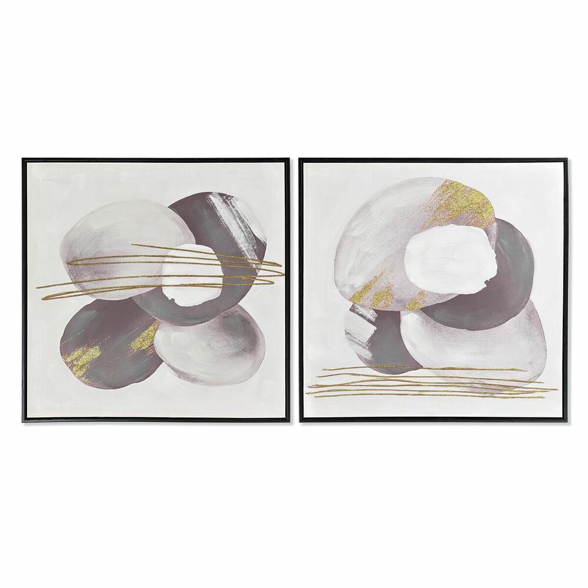 DKD Home Decor - Pintura DKD Home Decor Abstrato 60 x 3,5 x 60 cm Urbana (2 Unidades)