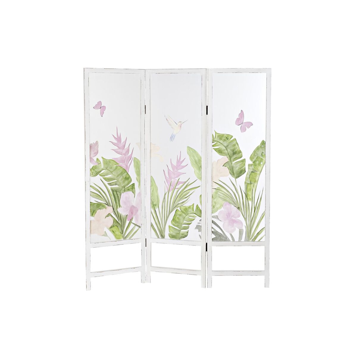 DKD Home Decor - Biombo DKD Home Decor Tropical MDF Nylon (150 x 2 x 180 cm)