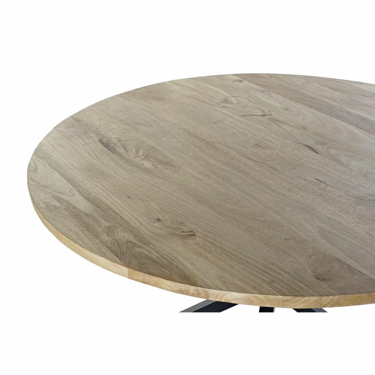 imagem de Mesa de Jantar DKD Home Decor 127 x 127 x 75 cm Natural Preto Metal Alumínio Madeira de mangueira5