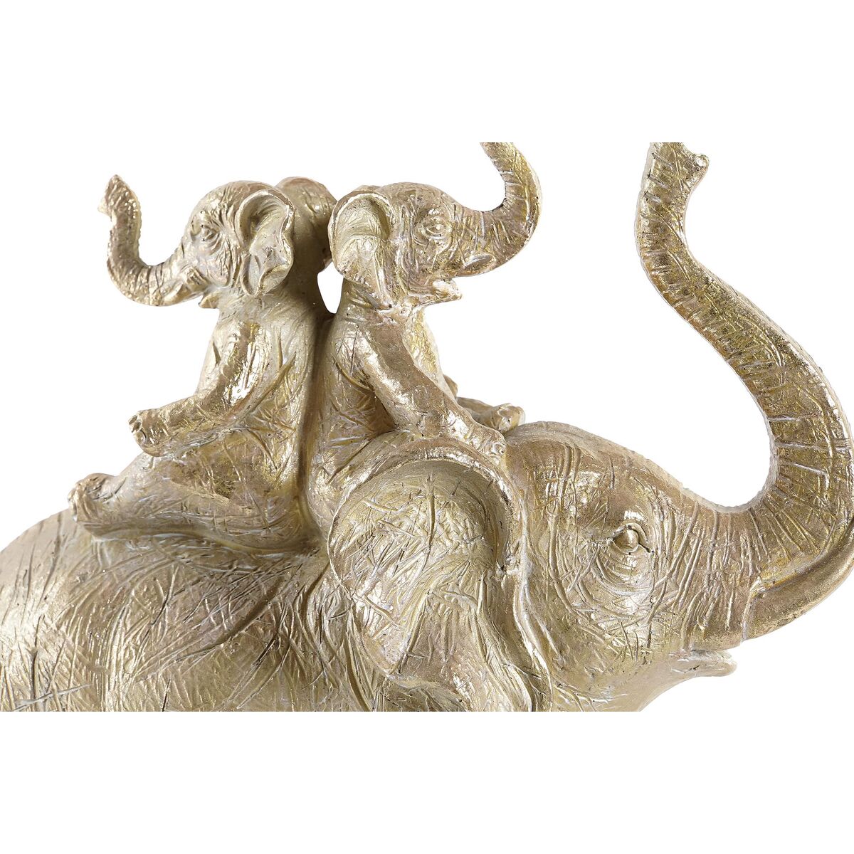 imagem de Figura Decorativa DKD Home Decor 24 x 10 x 25,5 cm Elefante Dourado Colonial2