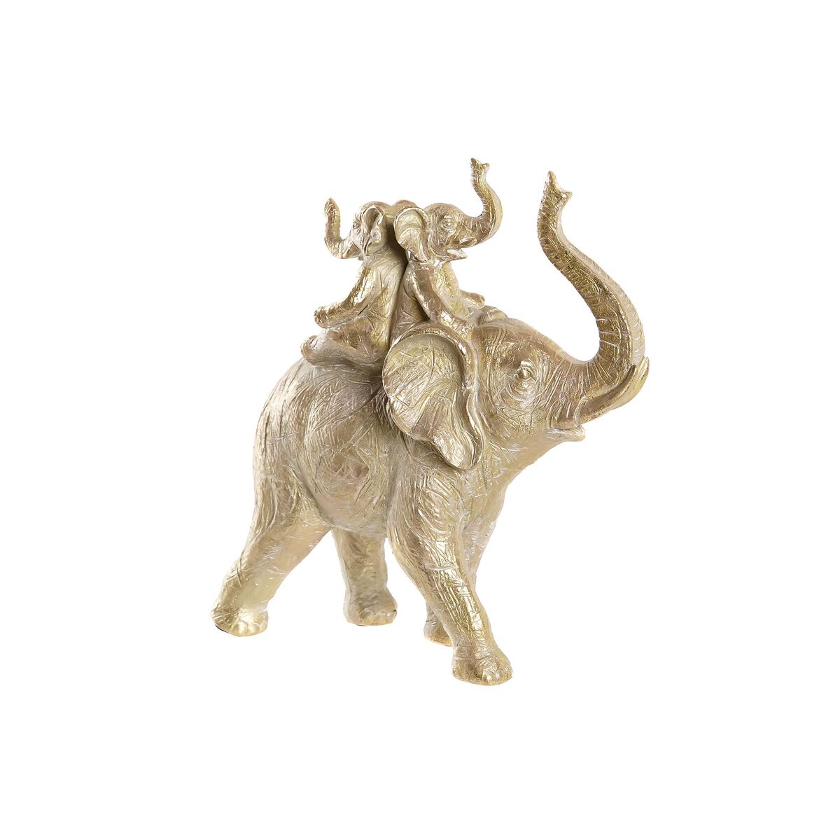 imagem de Figura Decorativa DKD Home Decor 24 x 10 x 25,5 cm Elefante Dourado Colonial1