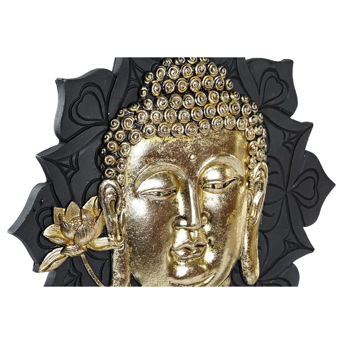 imagem de Figura Decorativa DKD Home Decor 27 x 8 x 33,5 cm Preto Dourado Buda Oriental (2 Unidades)3