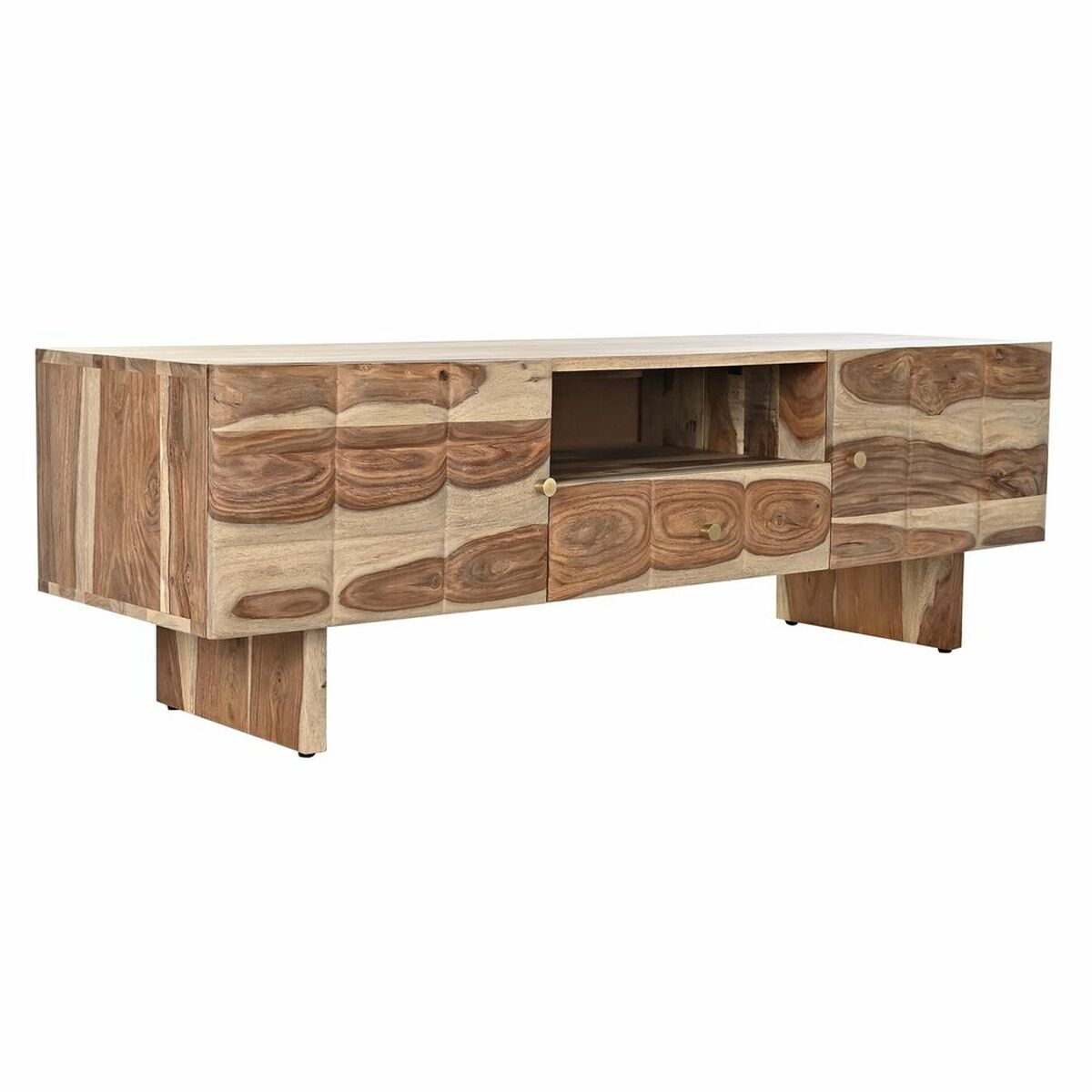 DKD Home Decor - Móvel de TV DKD Home Decor Ondas Castanho Marrom claro Madeira 145 x 45 x 46 cm