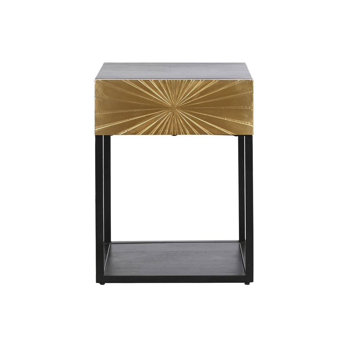 imagem de Mesa de Cabeceira DKD Home Decor Dourado 35 x 40 x 55 cm Preto Metal Madeira2