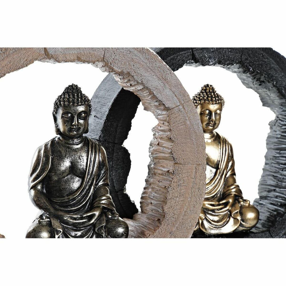 imagem de Figura Decorativa DKD Home Decor Preto Dourado Buda Oriental 20,8 x 6 x 18,5 cm (2 Unidades)2