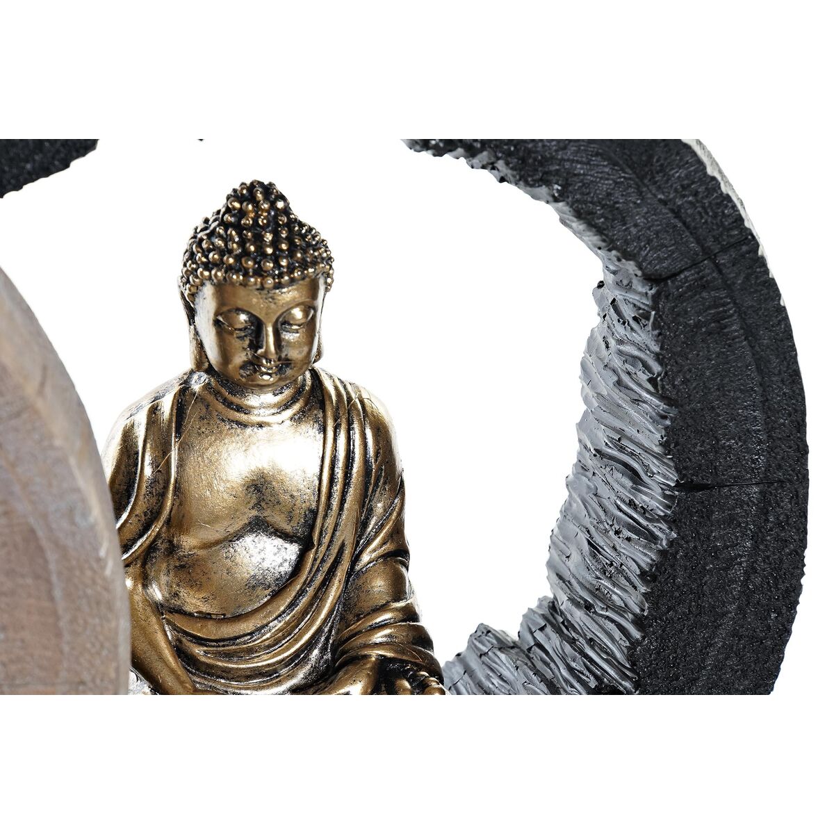 imagem de Figura Decorativa DKD Home Decor Preto Dourado Buda Oriental 20,8 x 6 x 18,5 cm (2 Unidades)3