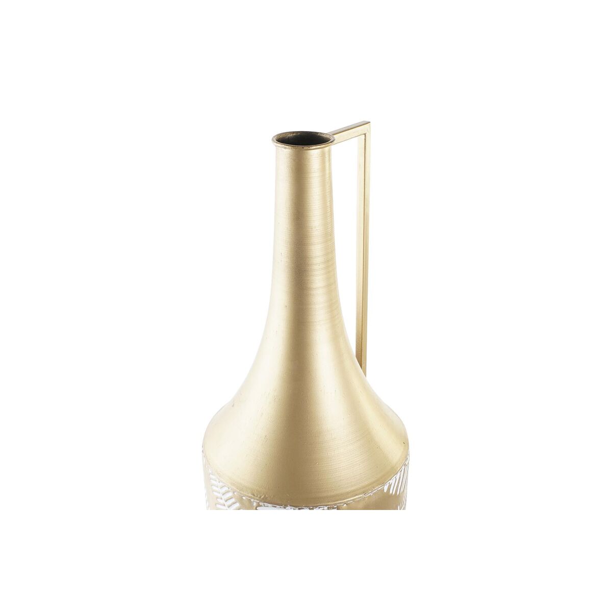 imagem de Vaso DKD Home Decor Dourado Metal Creme Tropical Folha de planta (21 x 21 x 81 cm)3