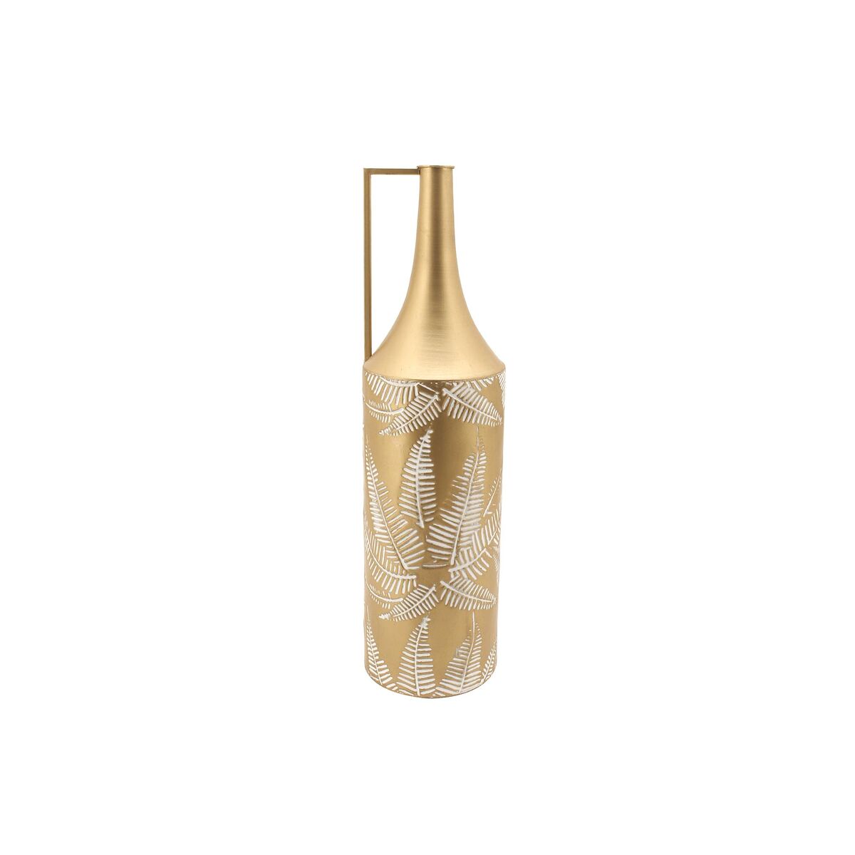 DKD Home Decor - Vaso DKD Home Decor Dourado Metal Creme Tropical Folha de planta (21 x 21 x 81 cm)