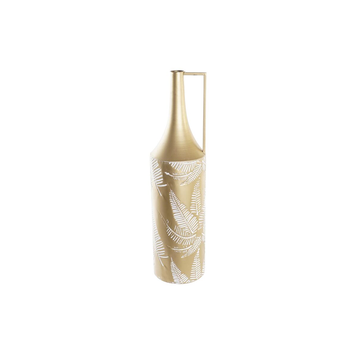 imagem de Vaso DKD Home Decor Dourado Metal Creme Tropical Folha de planta (21 x 21 x 81 cm)4