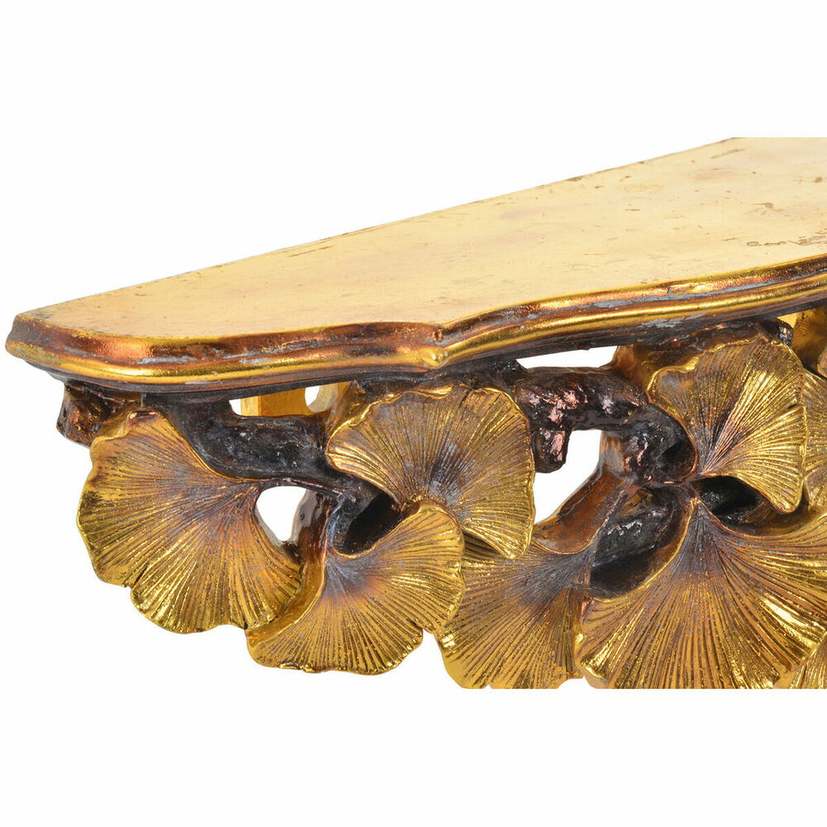 imagem de Prateleira DKD Home Decor Dourado Folha de planta Resina 46 x 11,5 x 14 cm2