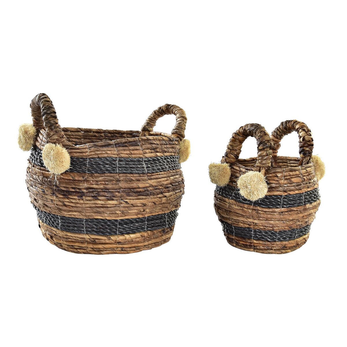 DKD Home Decor - Conjunto de Cestas DKD Home Decor Colonial Fibra (31 x 31 x 33 cm)