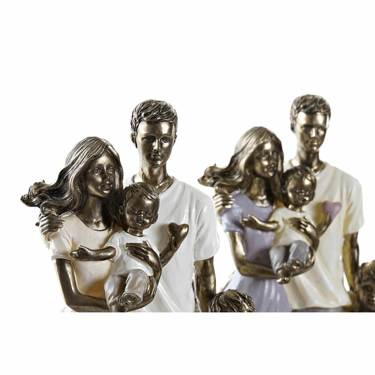 imagem de Figura Decorativa DKD Home Decor 17,5 x 8,5 x 26 cm Dourado Família (2 Unidades)2