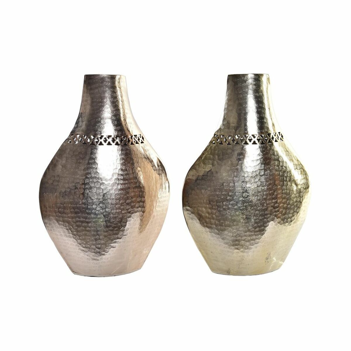 DKD Home Decor - Vaso DKD Home Decor Cobre 28 x 11 x 41 cm Dourado Alumínio Árabe Corte e Vinco (2 Unidades)