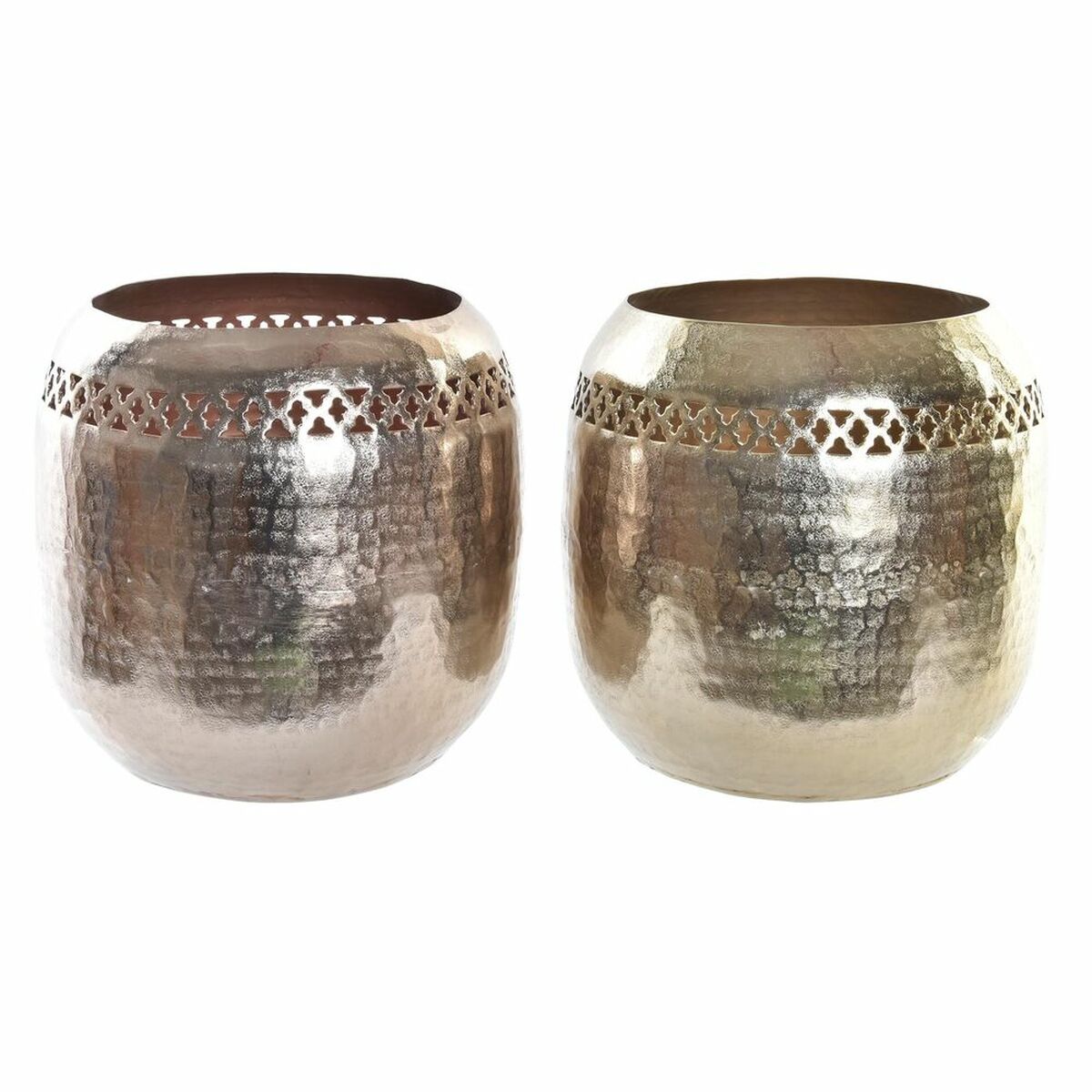 DKD Home Decor - Vaso DKD Home Decor Cobre 24 x 24 x 22 cm Dourado Alumínio Árabe Corte e Vinco (2 Unidades)