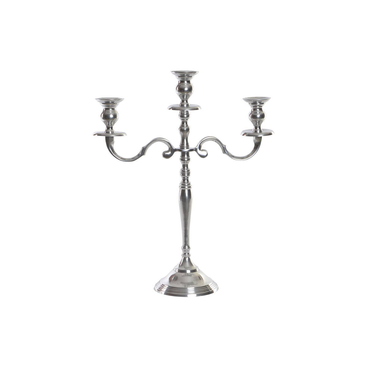 DKD Home Decor - Candelabro DKD Home Decor Prateado Alumínio (34 x 12 x 41 cm) (3 Peças)