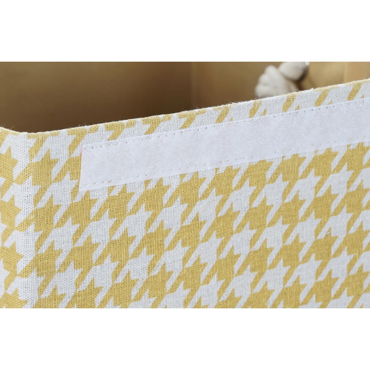 imagem de Cesto de Roupa Suja DKD Home Decor Pied de poule 36 x 36 x 55 cm Cinzento Azul Amarelo (3 Unidades)5