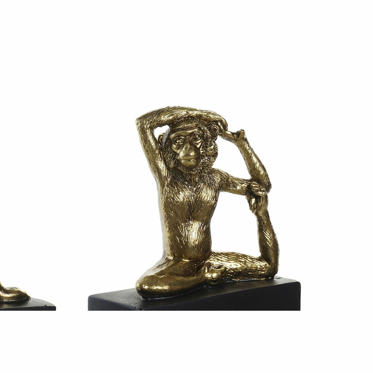 imagem de Figura Decorativa DKD Home Decor 4 Preto Dourado Resina Macaco Tropical (50 x 4,6 x 22,5 cm)2