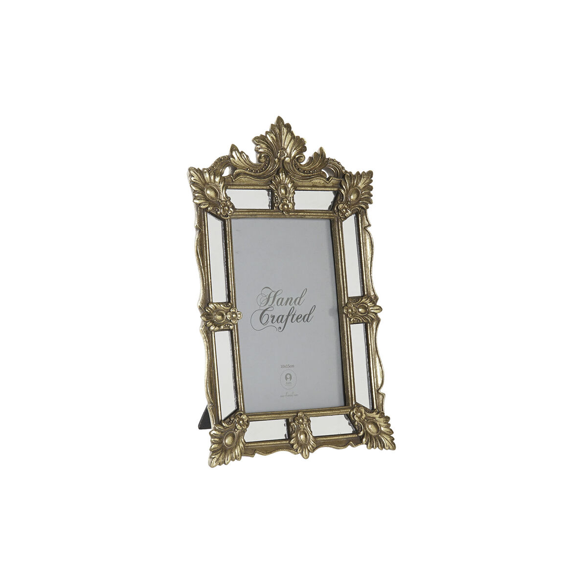 DKD Home Decor - Moldura de Fotos DKD Home Decor Champanhe Resina Cristal Espelho Shabby Chic 16 x 2 x 25 cm