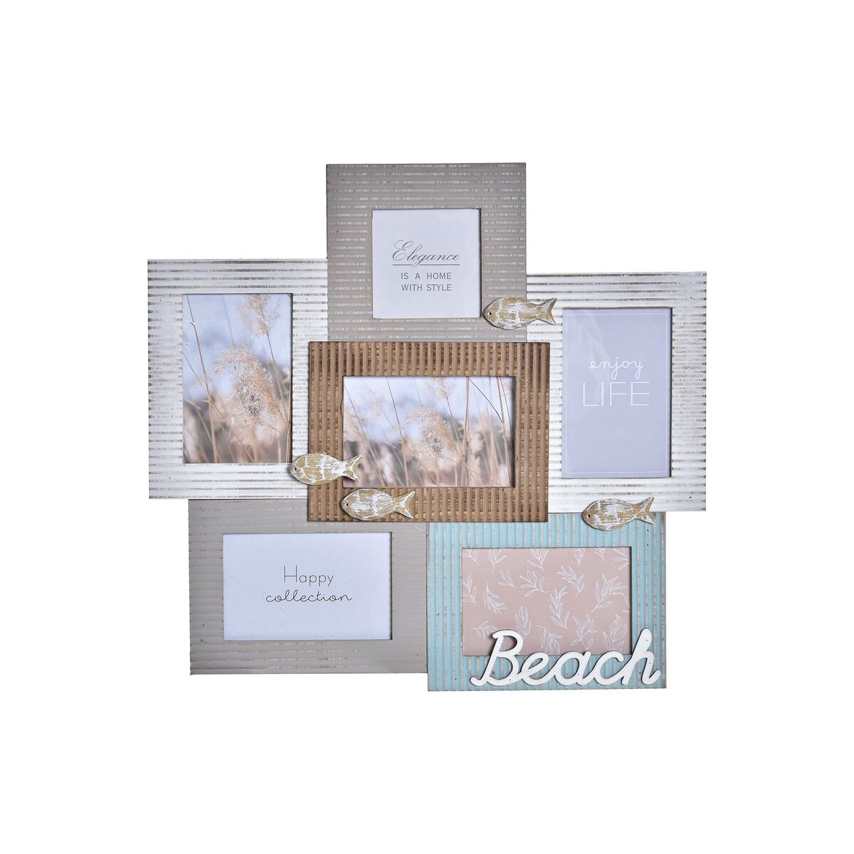 imagem de Moldura de Fotos DKD Home Decor Beach 46,5 x 2 x 44,5 cm Madeira Marinheiro1