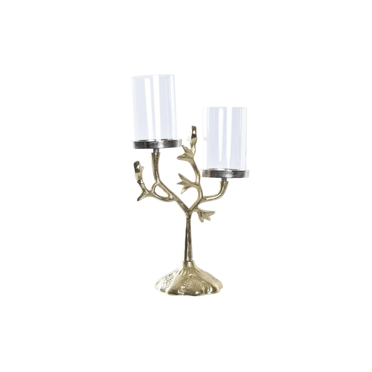 DKD Home Decor - Candelabro DKD Home Decor Cristal Dourado Alumínio Pássaros (29 x 15 x 48 cm)