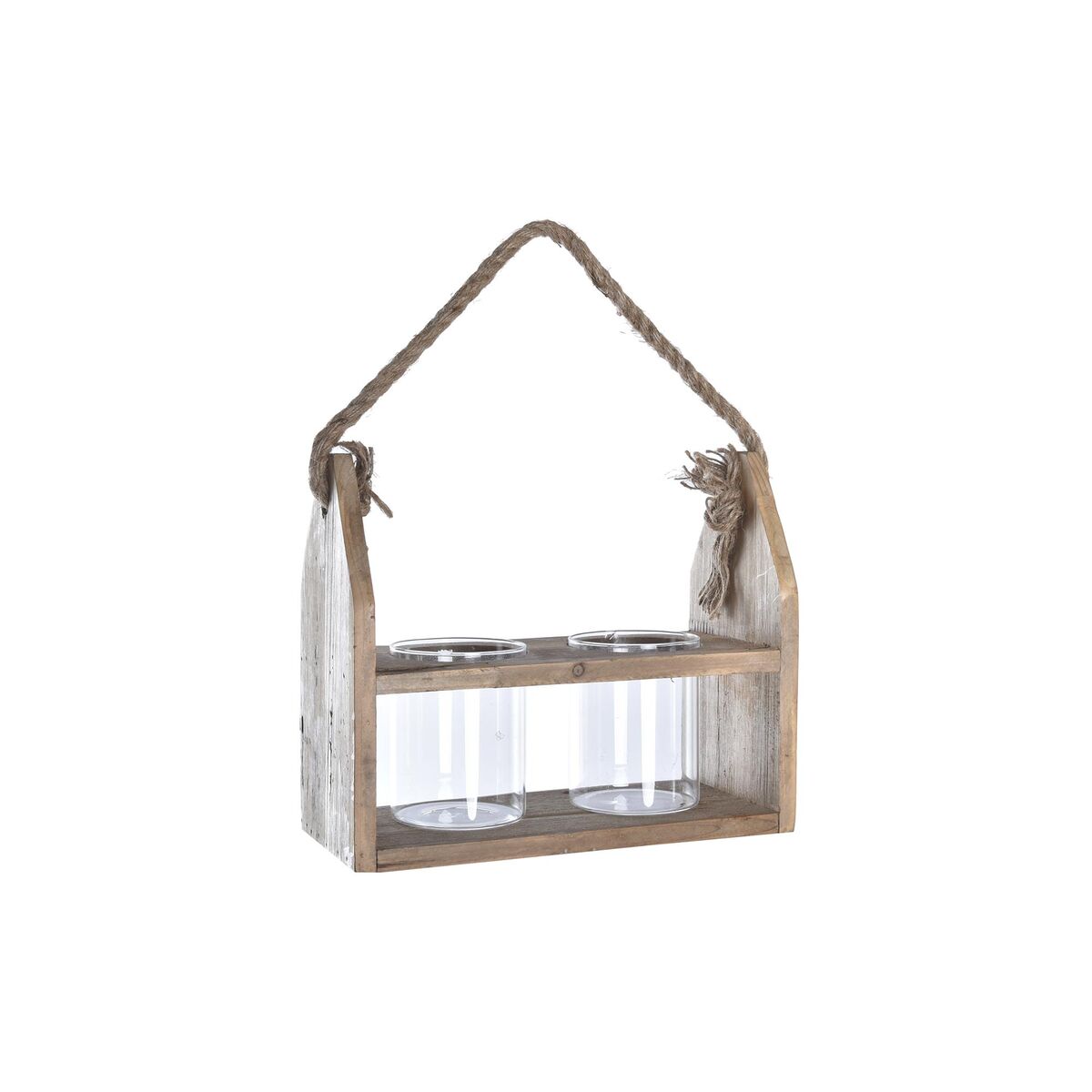 DKD Home Decor - Vaso DKD Home Decor Transparente Natural Cristal Corda 28 x 12 x 22 cm