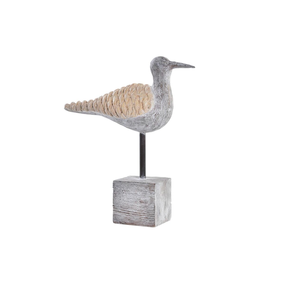 DKD Home Decor - Figura Decorativa DKD Home Decor Cinzento Natural Ave Mediterrâneo 23 x 9 x 26,7 cm