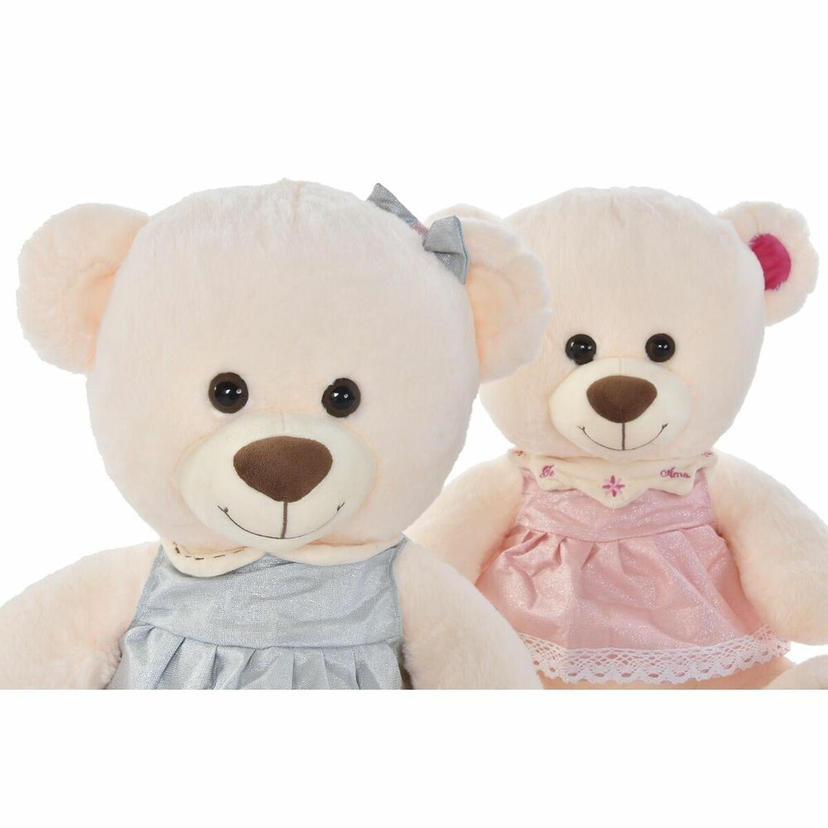 imagem de Urso de Peluche DKD Home Decor Bege Cor de Rosa Verde Infantil 20 x 20 x 50 cm Urso (2 Unidades)2