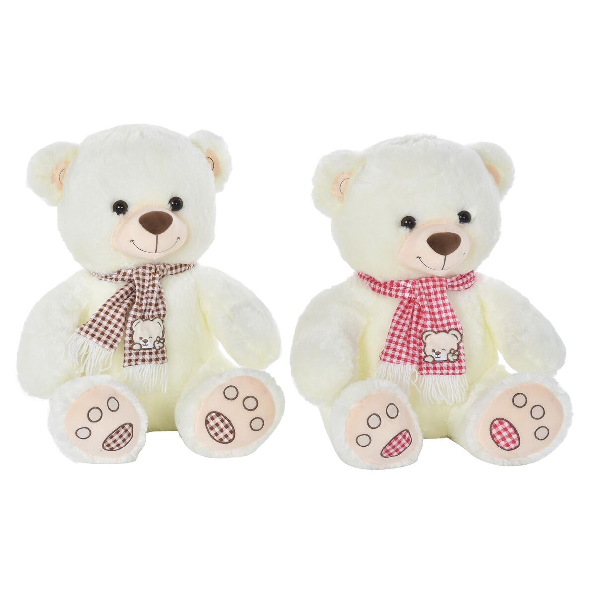 DKD Home Decor - Urso de Peluche DKD Home Decor Vermelho Branco Castanho-avermelhado Infantil 20 x 20 x 50 cm (2 Unidades)