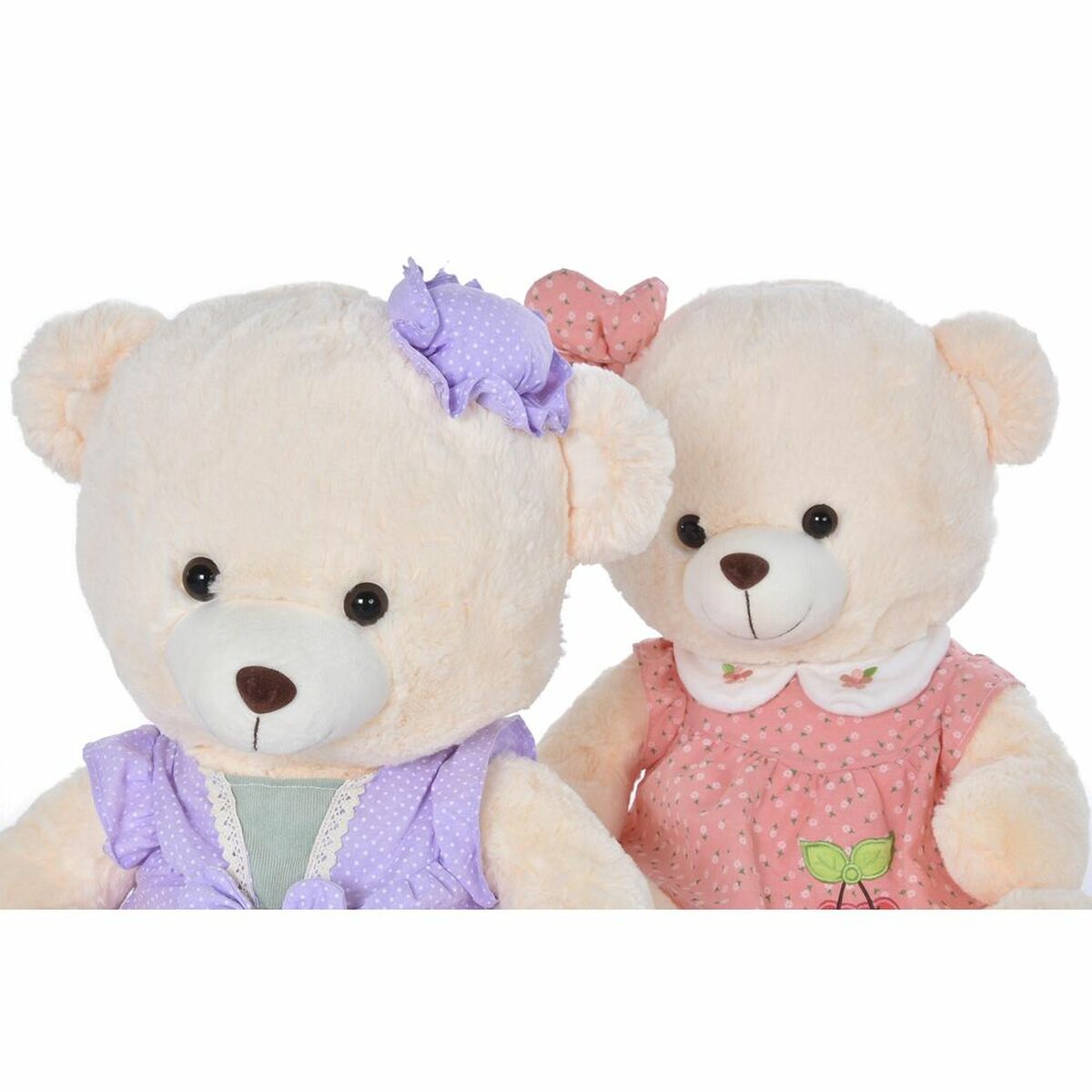 imagem de Urso de Peluche DKD Home Decor Vestido 42 x 20 x 50 cm Bege Cor de Rosa Lilás Infantil Urso (2 Unidades)2