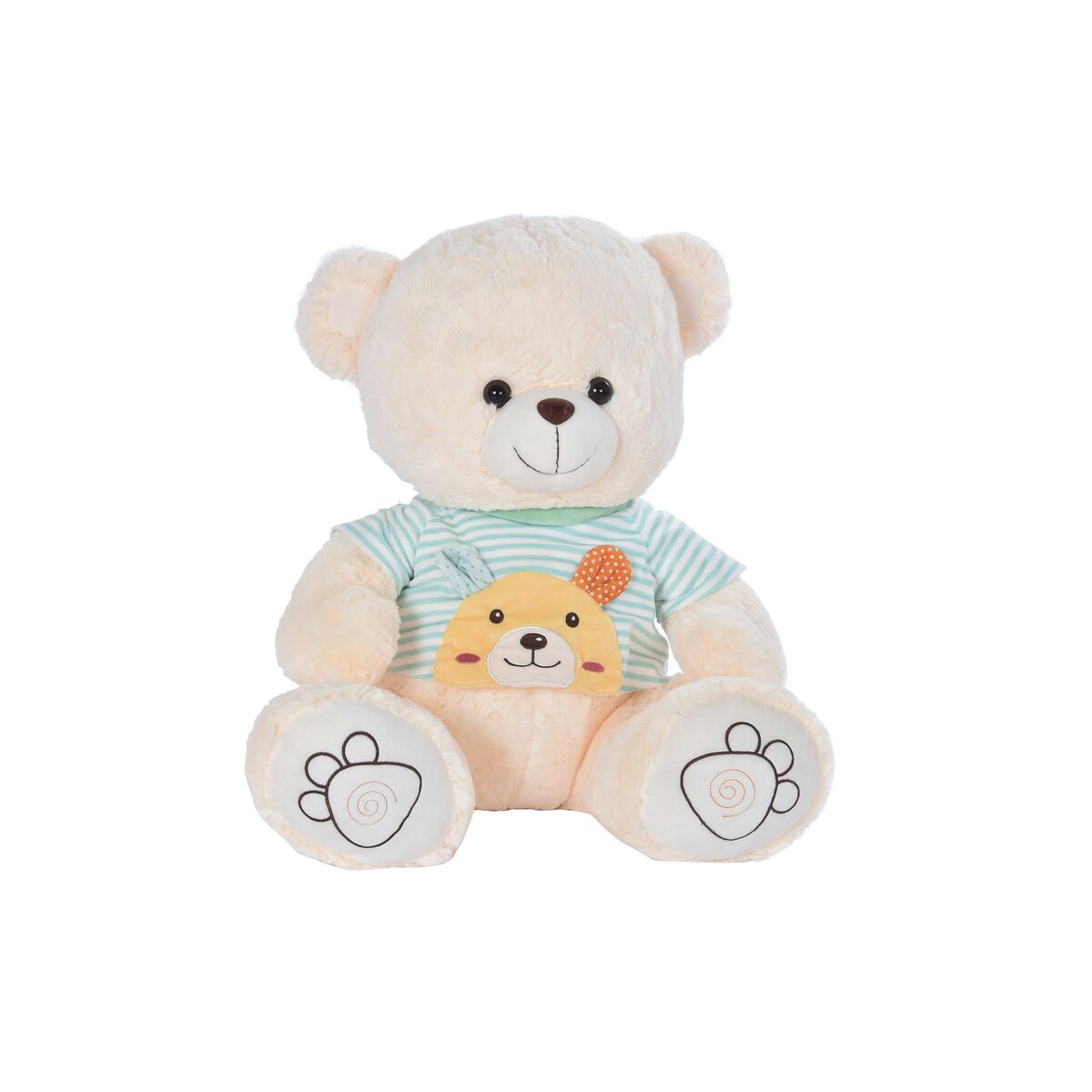 DKD Home Decor - Urso de Peluche DKD Home Decor T-shirt Poliéster Branco Verde Infantil Urso