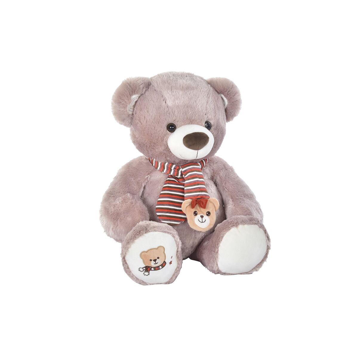 imagem de Urso de Peluche DKD Home Decor Branco Cachecol Castanho Infantil Urso 50 x 30 x 60 cm1