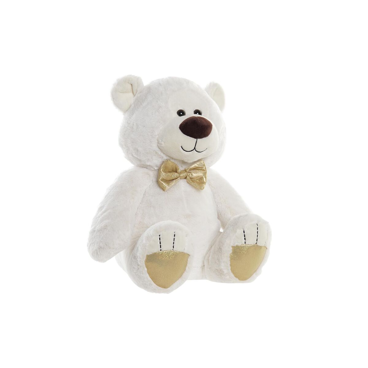 imagem de Urso de Peluche DKD Home Decor Laço Branco Dourado Metal Infantil Urso 30 x 40 cm 25 x 25 x 30 cm1