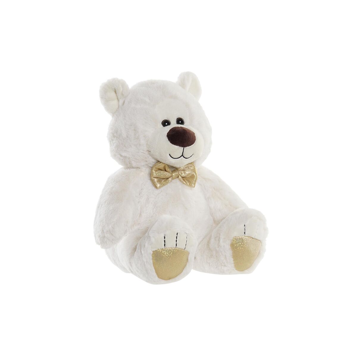 DKD Home Decor - Urso de Peluche DKD Home Decor Laço Branco Dourado Metal Infantil Urso 30 x 40 cm 30 x 30 x 36 cm