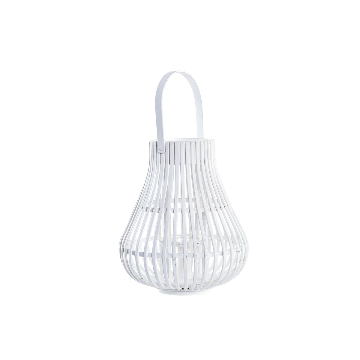 DKD Home Decor - Lanterna DKD Home Decor Branco Multicolor Metal Bambu Cristal Urbana 30 x 40 cm 29 x 29 x 34 cm