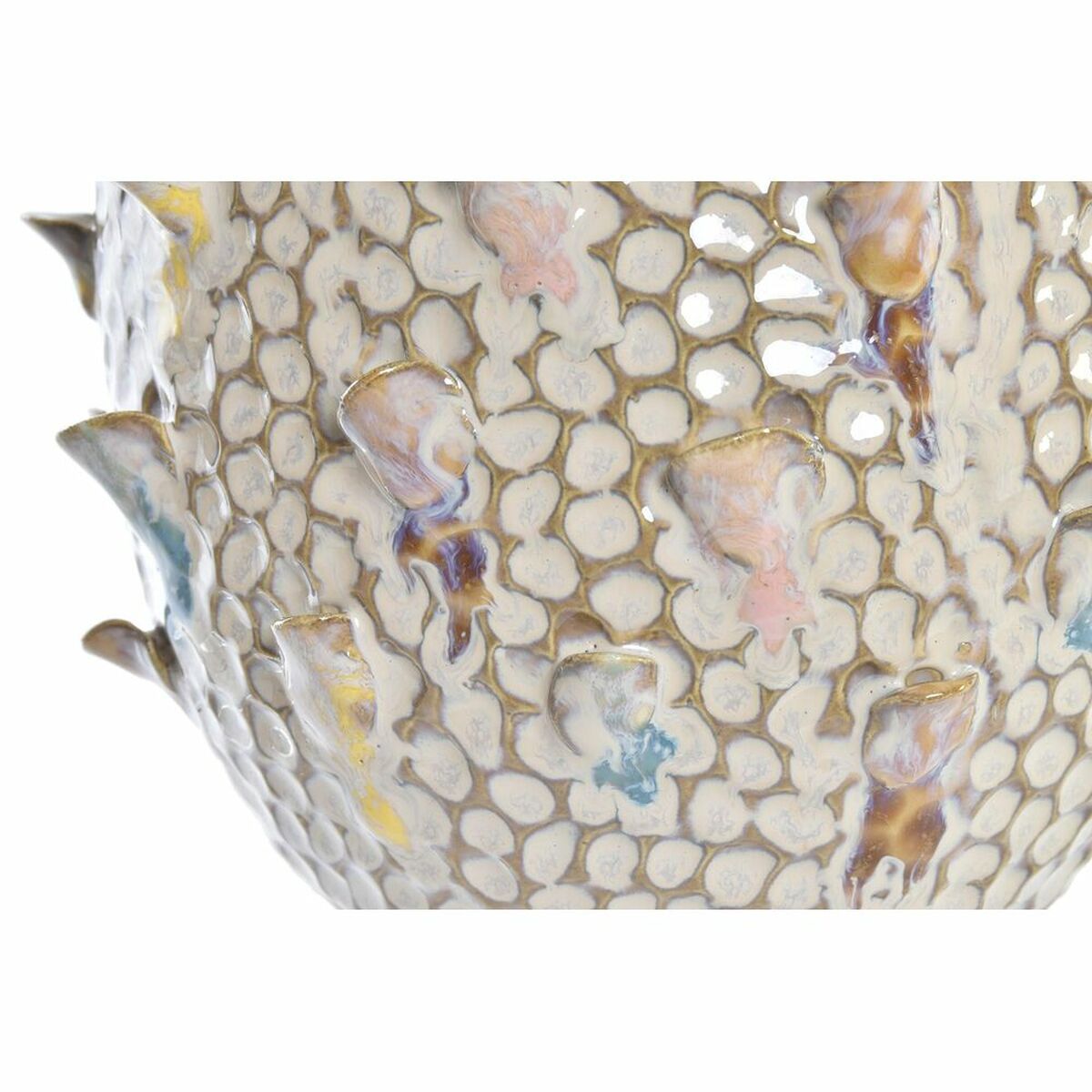 imagem de Vaso DKD Home Decor 17 x 17 x 19 cm Porcelana Castanho Mediterrâneo2