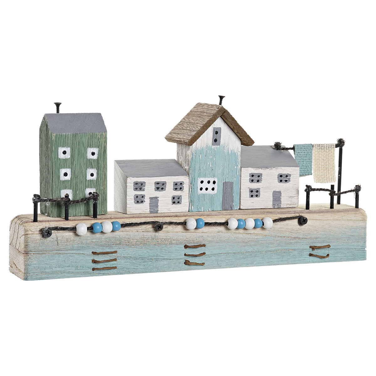 DKD Home Decor - Figura Decorativa DKD Home Decor Azul 38,5 x 5,8 x 17,2 cm Natural Porto