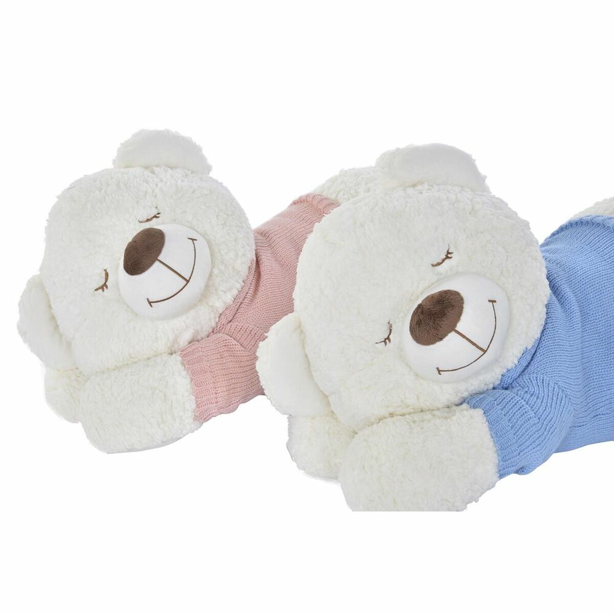 imagem de Urso de Peluche DKD Home Decor 70 x 30 x 30 cm Azul Cor de Rosa Branco Infantil (2 Unidades)2